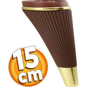 Badem10 İron Lüks 15 cm Ahşap Desenli Gold Baza Mobilya Kanepe Sehpa TV Ünitesi Koltuk Ayağı