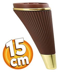 Badem10 İron Lüks 15 cm Ahşap Desenli Gold Baza Mobilya Kanepe Sehpa TV Ünitesi Koltuk Ayağı