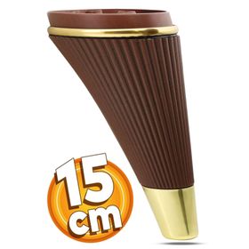Badem10 İron Lüks 15 cm Ahşap Desenli Gold Baza Mobilya Kanepe Sehpa TV Ünitesi Koltuk Ayağı