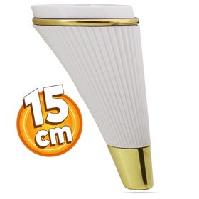 Badem10 İron Lüks 15 cm Beyaz Gold Baza Mobilya Kanepe Sehpa TV Ünitesi Koltuk Ayağı
