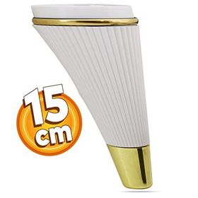 Badem10 İron Lüks 15 cm Beyaz Gold Baza Mobilya Kanepe Sehpa TV Ünitesi Koltuk Ayağı