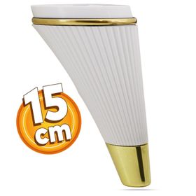 Badem10 İron Lüks 15 cm Beyaz Gold Baza Mobilya Kanepe Sehpa TV Ünitesi Koltuk Ayağı