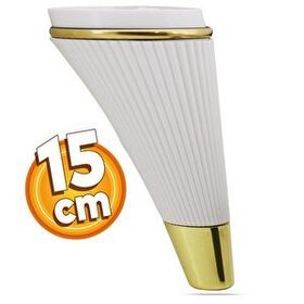 Badem10 İron Lüks 15 cm Beyaz Gold Baza Mobilya Kanepe Sehpa TV Ünitesi Koltuk Ayağı