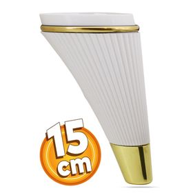 Badem10 İron Lüks 15 cm Beyaz Gold Baza Mobilya Kanepe Sehpa TV Ünitesi Koltuk Ayağı