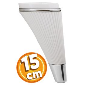 Badem10 İron Lüks 15 cm Beyaz Krom Baza Mobilya Kanepe Sehpa TV Ünitesi Koltuk Ayağı