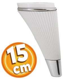 Badem10 İron Lüks 15 cm Beyaz Krom Baza Mobilya Kanepe Sehpa TV Ünitesi Koltuk Ayağı