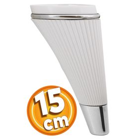 Badem10 İron Lüks 15 cm Beyaz Krom Baza Mobilya Kanepe Sehpa TV Ünitesi Koltuk Ayağı