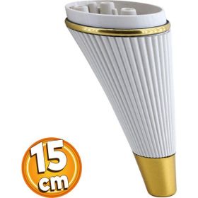 Badem10 İron Lüks 15 cm Krem Gold Baza Mobilya Kanepe Sehpa TV Ünitesi Çekyat Koltuk Ayağı