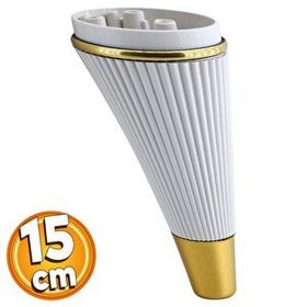 Badem10 İron Lüks 15 cm Krem Gold Baza Mobilya Kanepe Sehpa TV Ünitesi Çekyat Koltuk Ayağı