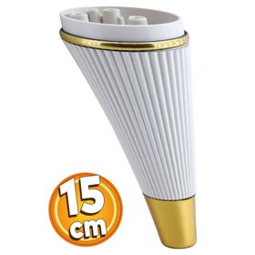 Badem10 İron Lüks 15 cm Krem Gold Baza Mobilya Kanepe Sehpa TV Ünitesi Çekyat Koltuk Ayağı
