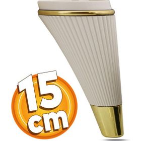 Badem10 İron Lüks 15 cm Krem Gold Baza Mobilya Kanepe Sehpa TV Ünitesi Koltuk Ayağı