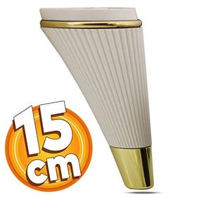 Badem10 İron Lüks 15 cm Krem Gold Baza Mobilya Kanepe Sehpa TV Ünitesi Koltuk Ayağı