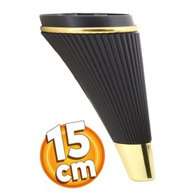 Badem10 İron Lüks 15 cm Siyah Gold Baza Mobilya Kanepe Sehpa TV Ünitesi Koltuk Ayağı
