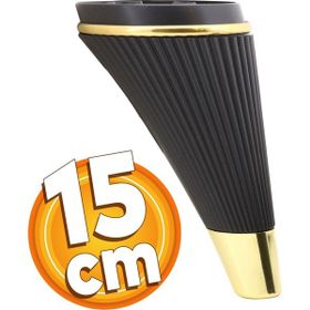Badem10 İron Lüks 15 cm Siyah Gold Baza Mobilya Kanepe Sehpa TV Ünitesi Koltuk Ayağı