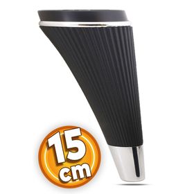 Badem10 İron Lüks 15 cm Siyah Krom Baza Mobilya Kanepe Sehpa TV Ünitesi Koltuk Ayağı