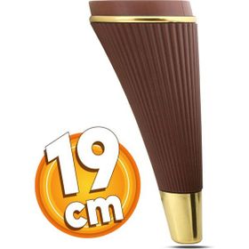 Badem10 İron Lüks 19 cm Ahşap Desenli Gold Baza Mobilya Kanepe Sehpa TV Ünitesi Koltuk Ayağı
