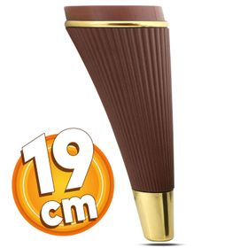 Badem10 İron Lüks 19 cm Ahşap Desenli Gold Baza Mobilya Kanepe Sehpa TV Ünitesi Koltuk Ayağı