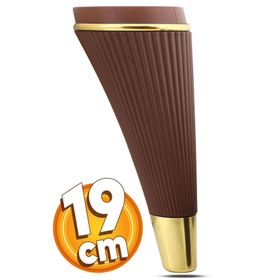 Badem10 İron Lüks 19 cm Ahşap Desenli Gold Baza Mobilya Kanepe Sehpa TV Ünitesi Koltuk Ayağı