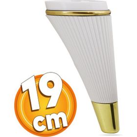 Badem10 İron Lüks 19 cm Beyaz Gold Baza Mobilya Kanepe Sehpa TV Ünitesi Koltuk Ayağı