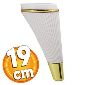 Badem10 İron Lüks 19 cm Beyaz Gold Baza Mobilya Kanepe Sehpa TV Ünitesi Koltuk Ayağı