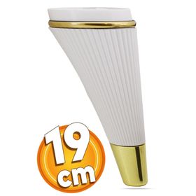 Badem10 İron Lüks 19 cm Beyaz Gold Baza Mobilya Kanepe Sehpa TV Ünitesi Koltuk Ayağı