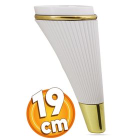 Badem10 İron Lüks 19 cm Beyaz Gold Baza Mobilya Kanepe Sehpa TV Ünitesi Koltuk Ayağı