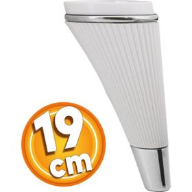 Badem10 İron Lüks 19 cm Beyaz Krom Baza Mobilya Kanepe Sehpa TV Ünitesi Koltuk Ayağı
