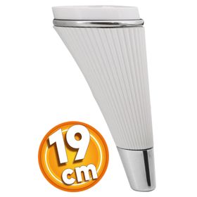 Badem10 İron Lüks 19 cm Beyaz Krom Baza Mobilya Kanepe Sehpa TV Ünitesi Koltuk Ayağı