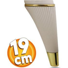 Badem10 İron Lüks 19 cm Krem Gold Baza Mobilya Kanepe Sehpa TV Ünitesi Koltuk Ayağı
