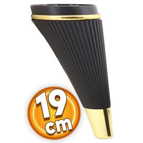 Badem10 İron Lüks 19 cm Siyah Gold Baza Mobilya Kanepe Sehpa TV Ünitesi Koltuk Ayağı