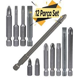 Badem10 Izeltaş-Klytek Matkap Bits Düz Yıldız Torx 12 Parça Vidalama Ucu