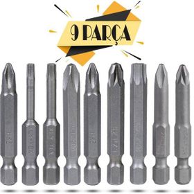 Badem10 Izeltaş-Klytek Matkap Bits Düz Yıldız Torx 9 Parça Vidalama Ucu