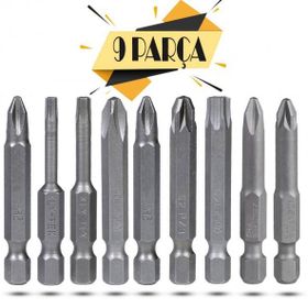 Badem10 Izeltaş-Klytek Matkap Bits Düz Yıldız Torx 9 Parça Vidalama Ucu