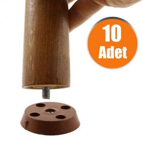 Badem10 Kahverengi 10 Adet Ayak Tabanı Açılı Dereceli Mobilya Masa Sehpa Ayak Bağlantı Aparatı
