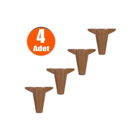 Badem10 Kahverengi 12 cm 4 Adet Mobilya Kanepe Masa Sehpa Ayağı Baza Ayak