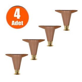 Badem10 Kahverengi 12 cm 4 Adet Mobilya Kanepe Masa Sehpa Ayağı Baza Ayak