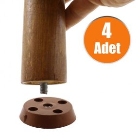Badem10 Kahverengi 4 Adet Ayak Tabanı Açılı Dereceli Mobilya Masa Sehpa Ayak Bağlantı Aparatı