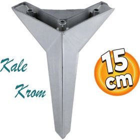 Badem10 Kale Lüks 15 cm Krom Renk Baza Mobilya Kanepe Sehpa Tv Ünitesi Koltuk Ayağı