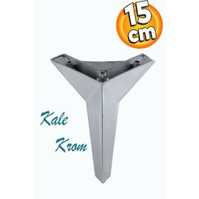 Badem10 Kale Lüks 15 cm Krom Renk Baza Mobilya Kanepe Sehpa Tv Ünitesi Koltuk Ayağı