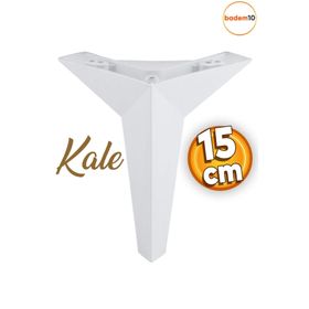 Badem10 Kale Lüks Mobilya Kanepe Sehpa Tv Ünitesi Koltuk Ayağı 15 cm Beyaz Baza Ayak