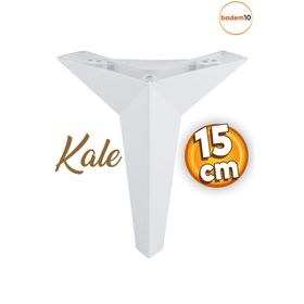 Badem10 Kale Lüks Mobilya Kanepe Sehpa Tv Ünitesi Koltuk Ayağı 15 cm Beyaz Baza Ayak