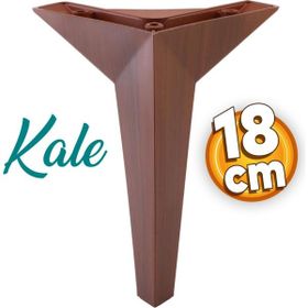 Badem10 Kale Lüks Mobilya Kanepe Sehpa Tv Ünitesi Koltuk Ayağı 18 cm Kahverengi Ahşap Desenli Baza Ayak