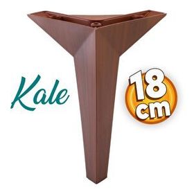 Badem10 Kale Lüks Mobilya Kanepe Sehpa Tv Ünitesi Koltuk Ayağı 18 cm Kahverengi Ahşap Desenli Baza Ayak
