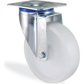 Badem10 Kama Frenli Oynak Tablalı 100x32 mm Poliamid Beyaz Burçlu Ağır Yük Tekeri