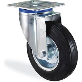 Badem10 Kama Oynak Tablalı 100x30 mm Teker Siyah Burçlu Ağır Yük Tekeri