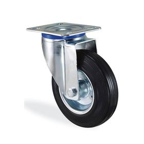 Badem10 Kama Oynak Tablalı 100x30 mm Teker Siyah Burçlu Ağır Yük Tekeri