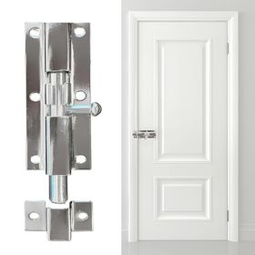 Badem10 Kapı Sürgüsü Metal Krom Mavzer Sürgü Sürgülü Kilit 25x70 mm Kapı Pencere Emniyet Kilidi