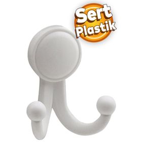 Badem10 Karataş Askılık Vestiyer Sert Plastik Beyaz Duvar Dolap Elbise Askılığı