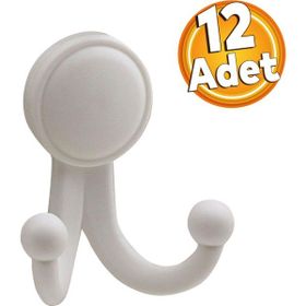 Badem10 Karataş Askılık Vestiyer Sert Plastik Beyaz Duvar Dolap Elbise Askılığı