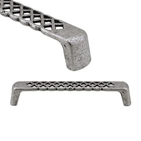 Badem10 Karatay Mobilya Antik Gümüş Metal 128 mm Dolap Kapak Çekmece Kulbu